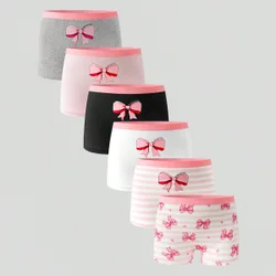 Set de 6 bragas cómodas con estampado de mariposas para niñas