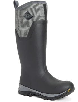 Unisex Arctic Ice Tall Rubber Black/grey Geometric Wellington - Size Uk 6 - MUCK BOOTS - FashionsVida