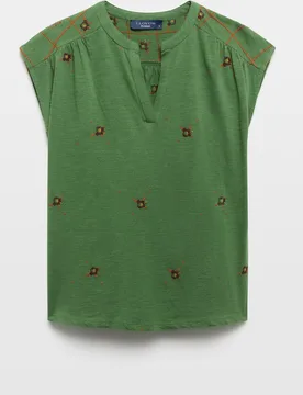 Camiseta de mujer con bordado mini flor - Lloyd's - FashionsVida