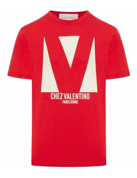 T-shirt in cotone con stampa Chez Valentino