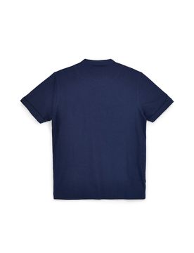 T-shirt blu girocollo bottoni tinta unita NBY1443 L