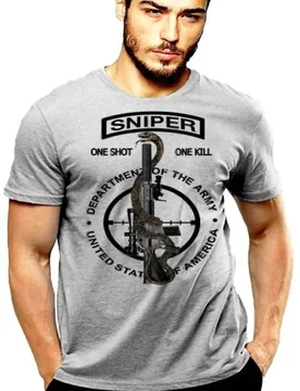 One Shot One Kill, Death From Afar. US Army Sniper Military T Shirt. Short Sleeve 100% Cotton Casual T-shirts Loose Top S-3XL - Aliexpress - FashionsVida