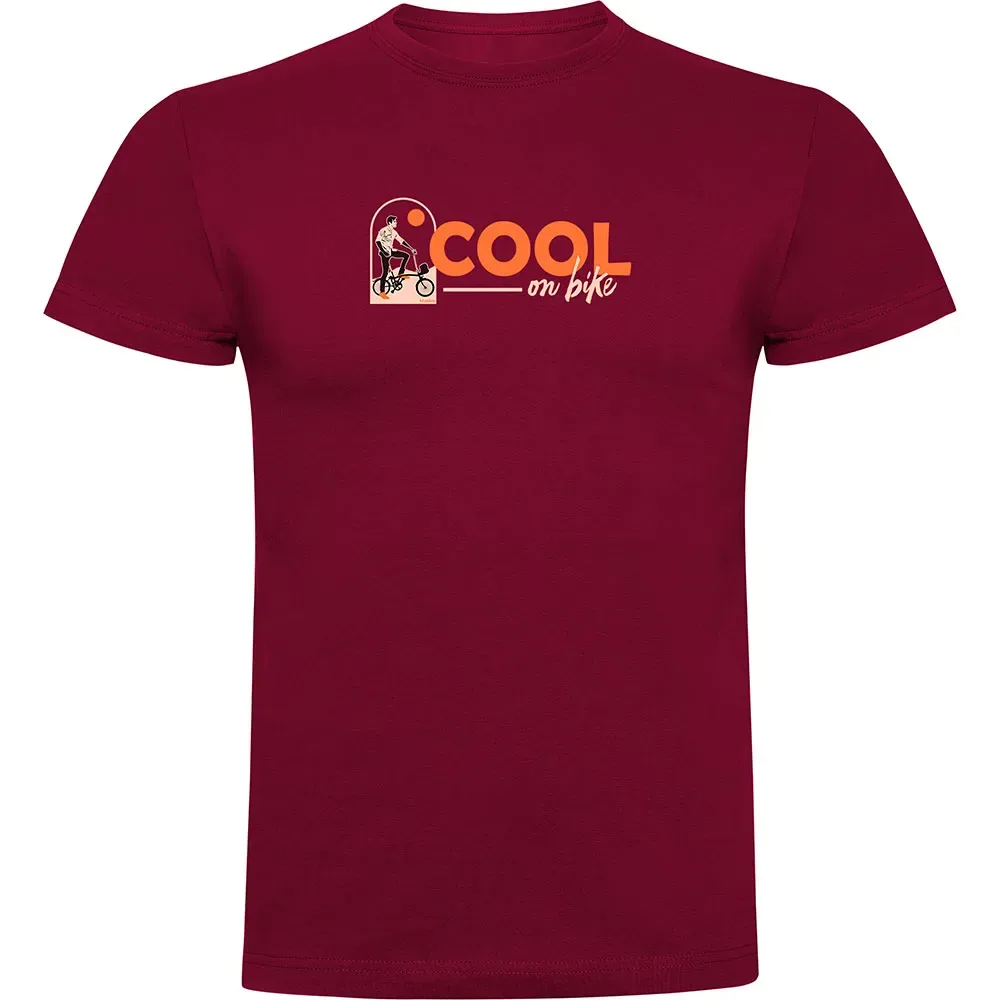 Maglietta A Maniche Corte Cool On Bike Dark Red - Kruskis - FashionsVida