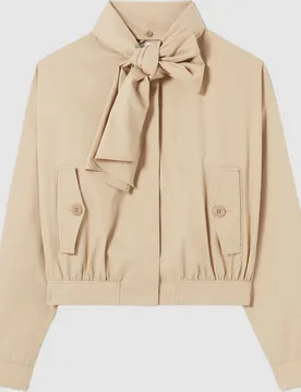 Gabardina de mujer corta con algodón y cuello desmontable - CLAUDIE PIERLOT - FashionsVida
