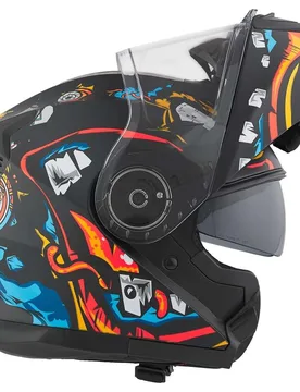 Casco Moto Modulare 836 Flip Up ZOMBIE Nero taglia L - BHR - FashionsVida