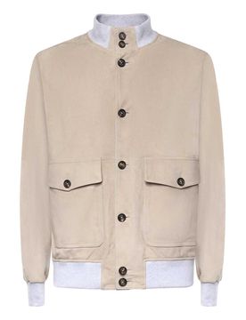 Giubbotto bomber in pelle scamosciata