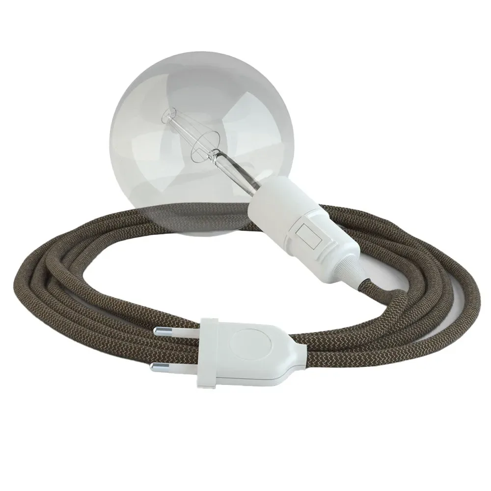 Cables Suspension Luminaire Rd73 Zigzag 3 M Tree Bark / White One Size - Creative - FashionsVida