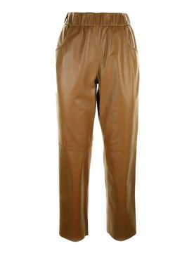 Pantalone In Pelle A Vita Alta