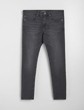 Jeans skinny con effetto lavato - grigio