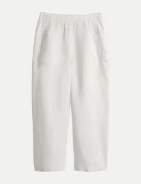 Barrel-Fit Hose Myha linen Weiß 42 - Opus - FashionsVida