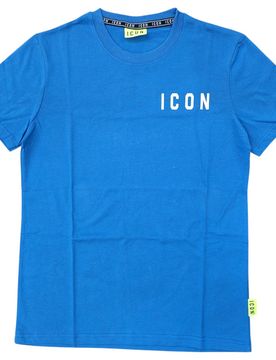 T-shirt blu oceano logo lato cuore ICUS2S5T022