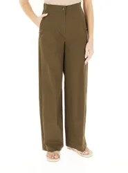 Pantalone in cotone VERDE MILITARE 38
