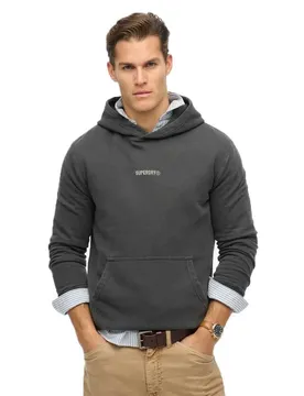 Felpa Con Cappuccio Micro Logo Washed Black M