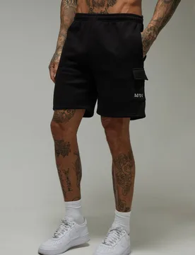 Herren Tall Man Active 7 Zoll Loose Fit Cargo Short Black Größe 2XL - boohooMAN - FashionsVida