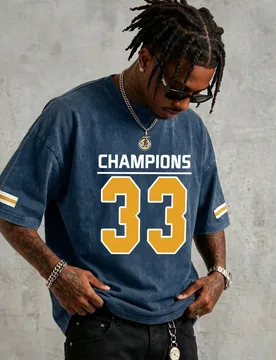 Camiseta de manga corta con efecto lavado y vintage, estampado del número 33, para hombre Shwiy, camiseta gráfica minimalista para uso casual diario - Shein - FashionsVida
