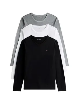 Sous-vêtement à Manches Longues Signature White / Black / Grey Heather XL - Tommy hilfiger - FashionsVida