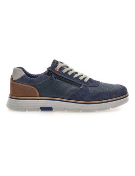 Scarpe stringate blu traforate con zip laterale 26111008 43
