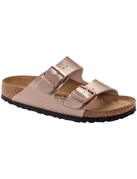 Sandales en suède synthétique - Arizona Birko-Flor Narrow Copper - Taille 36 - Rose - Birkenstock - FashionsVida