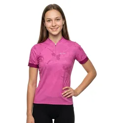 Maglia A Maniche Corte Illusion Half Zip Rose