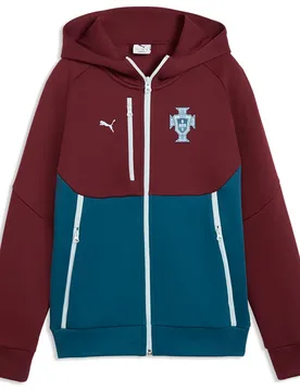 Sweat à Capuche Zippé Pour Junior Voyage Portugal 25/26 Tech Ruby Shimmer / Ocean Tropic 15-16 Années unisex - Puma - FashionsVida