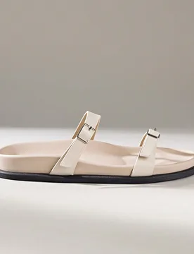 Pantuflas casuales de viaje diario con diseño de hebilla para mujer - Shein - FashionsVida