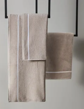 Beretta Stitch Towel Taupe - M&S X Kelly Hoppen - FashionsVida