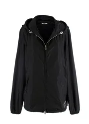 Valentino Black Hooded VLTN Rain Jacket