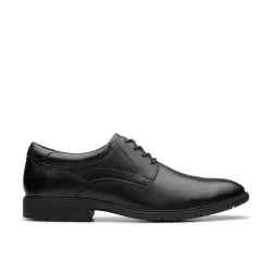 Men's Eldredge Plain Black Leather Oxford Shoes, Lace Up Size: 12-Standard Fit - Black - Size: 12-Standard Fit
