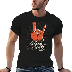 ROCK & ROLL T-Shirt t shirt man plain essential t shirt t shirts for man cotton soft T-shirt