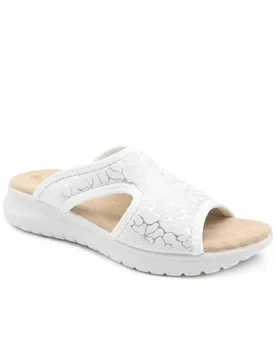 Women's Anatomic Self Moulding Cushioned Mule Sandals in White Size: 6 - White - Size: 6 - Pavers - FashionsVida