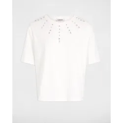 Camiseta de mujer recta de manga corta