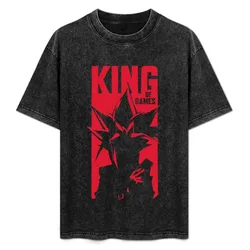 King of Games T-Shirt Basic Solid Color Casual Tee Shirt