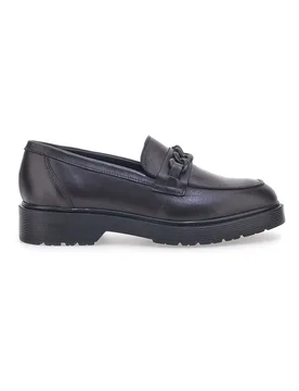 Mocassino Vera Pelle Nero 243371 37 - MIO TEMPO - FashionsVida
