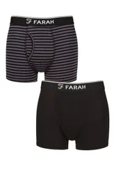 Mens 2 Pair Plain and Stripe Bamboo Keyhole Trunks Stripe Black / Charcoal S - Black - Size: Small