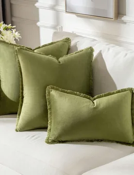 Pieza Funda de cojín lisa sin relleno, con borla, funda de cojín de terciopelo para sofá, decoración del hogar - Shein - FashionsVida