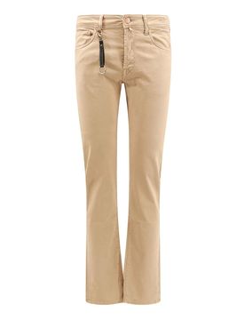 Pantaloni in cotone stretch con logo