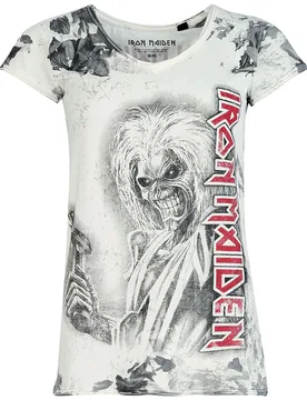 T-Shirt - Killers - S bis 4XL - für Damen - Größe 3XL - weiß/grau - EMP exklusives Merchandise! - Frauen - female - Iron Maiden - FashionsVida
