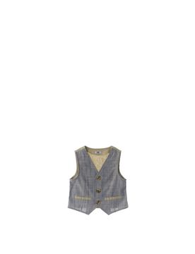 IDO Gilet Misto Lino BLU AVIO 6A