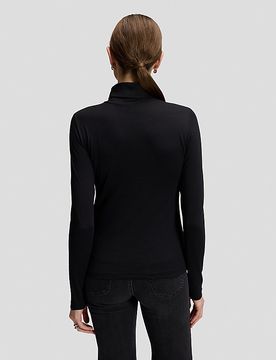 Slim Long Sve Turtleneck Top Black Größe XS female