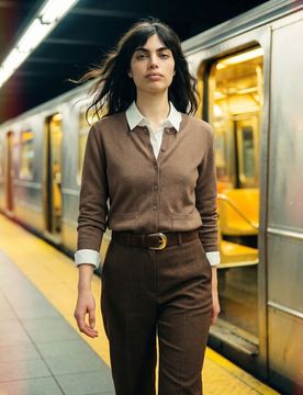 Cardigan in misto viscosa - beige
