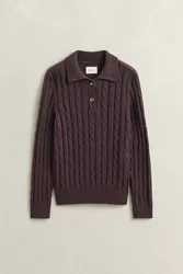 XL COTTON CABLE KNIT RUGGER female