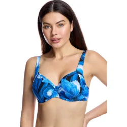 Top de bikini de mujer con aros y estampado floral
