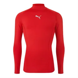 Mens Liga Baselayer Tee Ls Warm T-Shirt In Red - Size Small