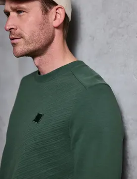 Street One Crewneck Struktursweatshirt male Grün
