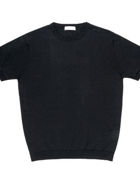 Maglia MM Uomo Pettinato Lino Nero