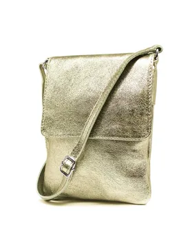Women's Small Italian Genuine Leather Crossbody Handbag Stylishy Phone Bag in Gold - Gold - Size: One Size - Kitise - FashionsVida