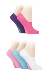 Women's 5 Pair No Show Socks Pastel 4-8 Ladies - Multi Coloured - Size: Small