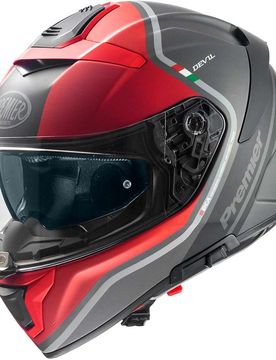 Casco Moto Integrale DEVIL PH17BM Grigio Opaco Rosso taglia L