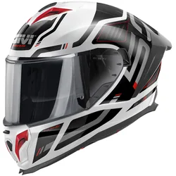 Casco Moto Integrale 50.3 QUASAR Bianco Nero Rosso taglia XL
