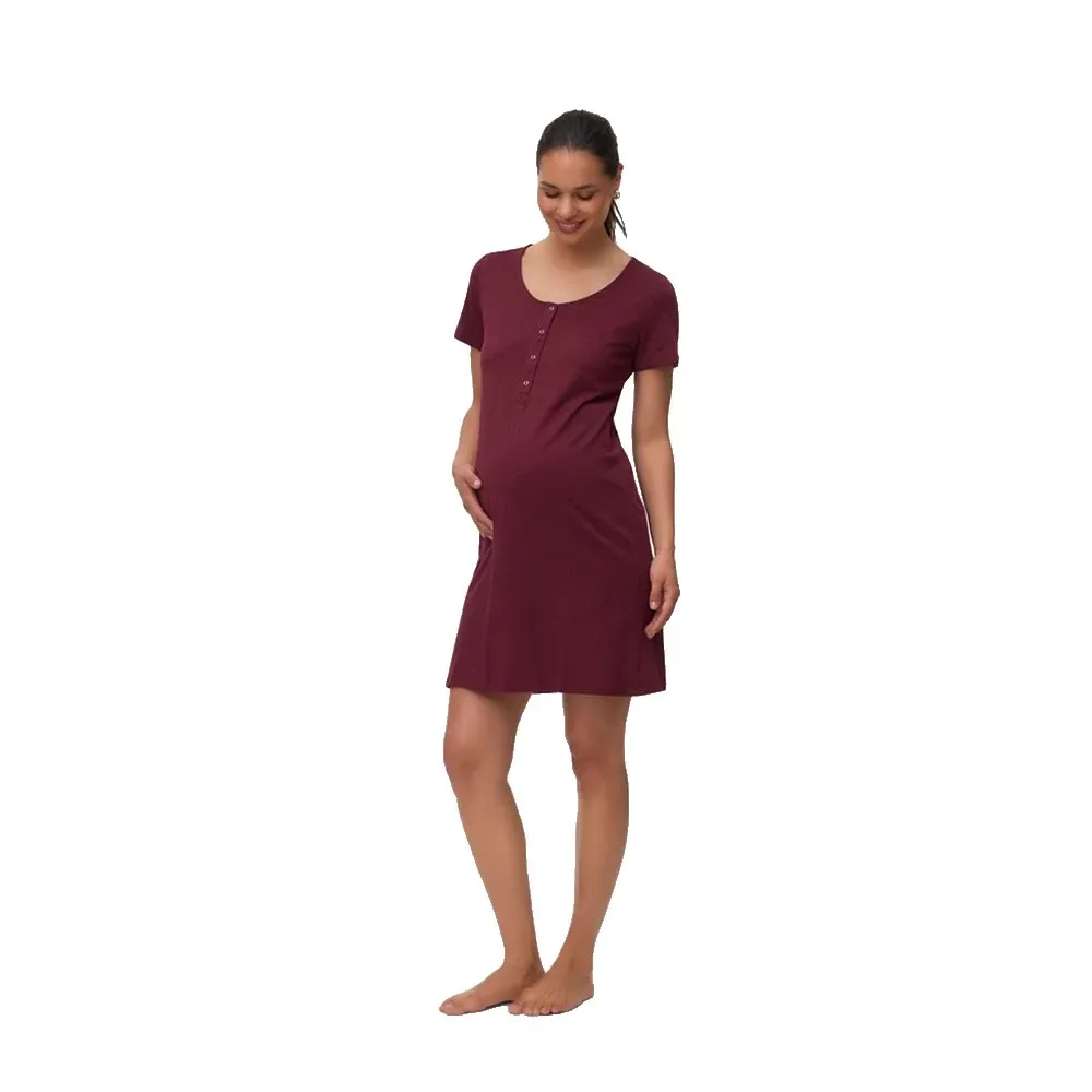Vestito A Maniche Corte Mira Solid Jrs - Mamalicious - FashionsVida